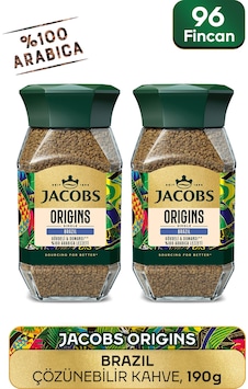 Jacobs Origin Brazil Granül Kahve Cam 2 x 95 G