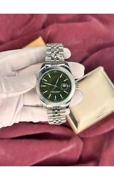 Yeşil Fluted Bezel Otomatik Erkek Kol Saati Çok Renkli