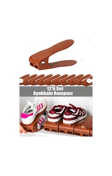 Gardino 12'li Ayarlanabilir Ayakkabı Rampası - Ayakkabı Dolap İçi Düzenleyici Organizer- Kahverengi Gardino 12'li Ayarlanabilir Ayakkabı Rampası - Ayakkabı Dolap İçi Düzenleyici Organizer- Kahverengi