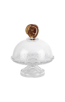 Amber Kapaklı Cam Kek Standı 18x21cm-5304 Çok Renkli Amber Kapaklı Cam Kek Standı 18x21cm-5304 Çok Renkli