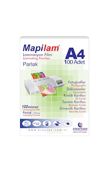 Mapilam 100 Micron Parlak Laminasyon Filmi A4 100 Lü Mapilam 100 Micron Parlak Laminasyon Filmi A4 100 Lü