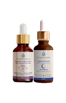 From Natura  Retinol Night Serum 30 ML + Yenileyici ve Aydınlatıcı Göz Çevresi Serumu 18 ML