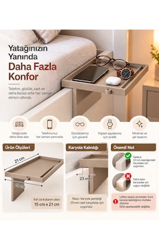 Yatak Yanı Pratik Raf Bej Yatak Yanı Pratik Raf Bej