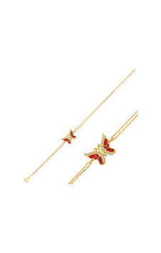 Gümüş Gold Mineli Kelebek Bayan Bileklik Gümüş Gold Mineli Kelebek Bayan Bileklik