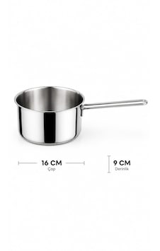 Çelik Sütlük Sosluk Kaçerola Yumurta Haşlama 16 Cm Derinlik 9 Cm