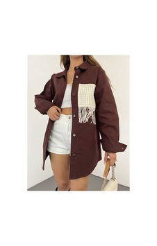 Unika Boutique Gabardin Püskül Detaylı Ceket Kahverengi Unika Boutique Gabardin Püskül Detaylı Ceket Kahverengi