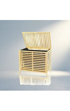 Şık Ahşap Bambu Kirli Çamaşır Sepeti 50x38x55cm Açık Ahşap Şık Ahşap Bambu Kirli Çamaşır Sepeti 50x38x55cm Açık Ahşap