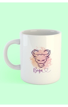 Boğa Burcu Baskılı Kahve Kupası Beyaz