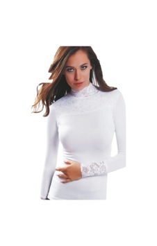 Lonca Tekstil Dantel Detaylı Boğazlı Body Beyaz Lonca Tekstil Dantel Detaylı Boğazlı Body Beyaz