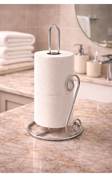 Metal Kağıt Havluluk Düzenleyici Banyo Peçetelik Açık Gümüş Metal Kağıt Havluluk Düzenleyici Banyo Peçetelik Açık Gümüş