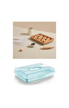 Flosoft Dikdörtgen Kek Pasta Börek Saklama Kabı, Kilitli Borcam Taşıma Kabı Büyük Boy 45cm 001 Flosoft Dikdörtgen Kek Pasta Börek Saklama Kabı, Kilitli Borcam Taşıma Kabı Büyük Boy 45cm 001