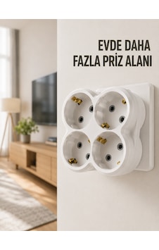 4 Lü Priz Çoğaltıcı Kablosuz Duvar Tipi Direkt Prize Takılan Priz Çoklayıcı 0 4 Lü Priz Çoğaltıcı Kablosuz Duvar Tipi Direkt Prize Takılan Priz Çoklayıcı 0