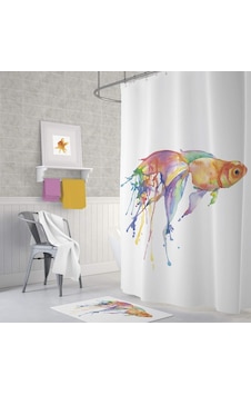 Zethome Tropik Goldfish Banyo Duş Perdesi Tek Kanat 1X180X200 Çok Renkli Zethome Tropik Goldfish Banyo Duş Perdesi Tek Kanat 1X180X200 Çok Renkli
