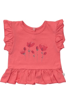 Organicera Organik Fırfırlı Tshirt,Mercan (435388975) Çok Renkli Organicera Organik Fırfırlı Tshirt,Mercan (435388975) Çok Renkli
