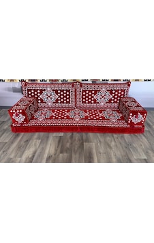 Coton Şark Köşesi Atlantis Desenli Minder Takımı Kırmızı Coton Şark Köşesi Atlantis Desenli Minder Takımı Kırmızı
