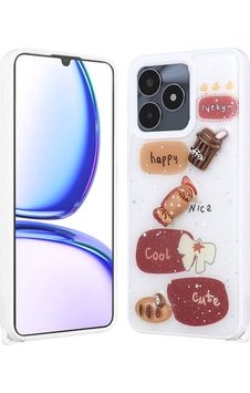 Realme C53 4g Kılıf Parlayan Sıvılı Simli Kabartma Figürlü Zore Cevze Kapak-beyaz Beyaz Realme C53 4g Kılıf Parlayan Sıvılı Simli Kabartma Figürlü Zore Cevze Kapak-beyaz Beyaz