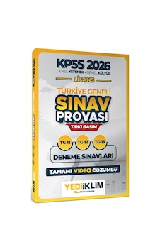 Yediiklim 2026 Kpss Lisans Gy-gk Türkiye Geneli Sınav Provası Tıpkı Basım 11-12-13 Deneme Sınavları Tamamı Video Çözümlü Yediiklim 2026 Kpss Lisans Gy-gk Türkiye Geneli Sınav Provası Tıpkı Basım 11-12-13 Deneme Sınavları Tamamı Video Çözümlü