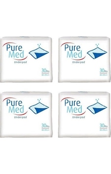 Puremed 60 x 90 CM Yatak Koruyucu Örtü 30'lu x 4 120 Adet Puremed 60 x 90 CM Yatak Koruyucu Örtü 30'lu x 4 120 Adet