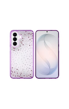 Samsung Galaxy Uyumlu S26 Kılıf Airbag Tasarımlı Damla Taşlı Şeffaf Zore Pera Silikon Kapak - Mor Samsung Galaxy Uyumlu S26 Kılıf Airbag Tasarımlı Damla Taşlı Şeffaf Zore Pera Silikon Kapak - Mor