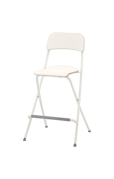 Bar Sandalyesi, Siyah - Beyaz, 63 Cm, Katlanabilir Franklın Beyaz