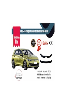Volkswagen Golf 8 Aksesuar Piano Black 3 Parça Tampon Ek Ön Lip Volkswagen Golf 8 Aksesuar Piano Black 3 Parça Tampon Ek Ön Lip