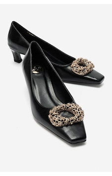 Luvi Shoes Marte Siyah Cilt Tokalı Kadın Kısa Topuklu Ayakkabı Luvi Shoes Marte Siyah Cilt Tokalı Kadın Kısa Topuklu Ayakkabı