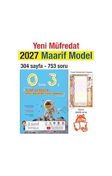 3. Sınıf 2027 0'dan 3'e Tüm Dersler Konu Anlatımlı Soru Bankası Maarif Model Yeni Müfredat
