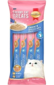 Smartheart Tavuk ve Keçi Sütü Krema Kedi Ödülü 4 x 15 G Smartheart Tavuk ve Keçi Sütü Krema Kedi Ödülü 4 x 15 G