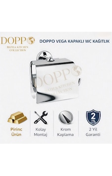 Doppo Point Vega Kapaklı Kağıtlık Krom
