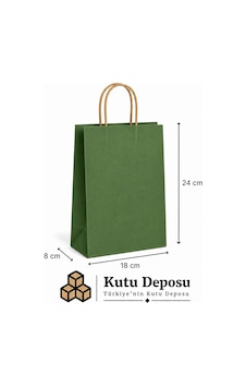 18x24x8 Cm Kraft Yeşil Poşet 25 Adet 18x24x8 Cm Kraft Yeşil Poşet 25 Adet
