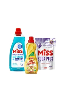 Sıvı Çamaşır Deterjanı - Soda Plus - Arap Sabunu 3 Lü Temizlik Seti Sıvı Çamaşır Deterjanı - Soda Plus - Arap Sabunu 3 Lü Temizlik Seti