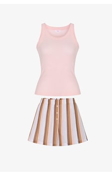 Penti Pembe Isla Striped Şort Pijama Takımı Penti Pembe Isla Striped Şort Pijama Takımı