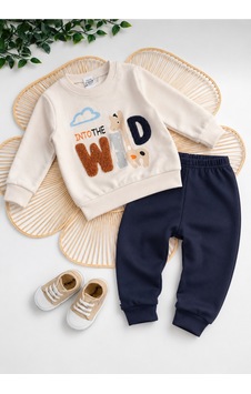 Mou&kou Bebek İşlemeli 2 Li Takım Sweatshirt Ve Alt Seti, Yumuşak Konforlu Günlük Kıyafet Lacivert Mou&kou Bebek İşlemeli 2 Li Takım Sweatshirt Ve Alt Seti, Yumuşak Konforlu Günlük Kıyafet Lacivert