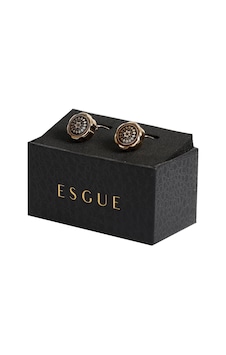 Esgue Gold Renk Siyah Yuvarlak Desenli Kol Düğmesi Kd:7402 Esgue Gold Renk Siyah Yuvarlak Desenli Kol Düğmesi Kd:7402