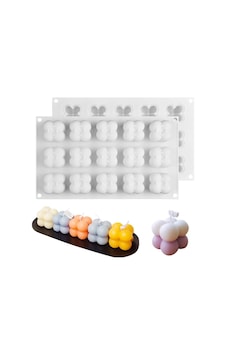 Bubble Mum Silikon Kalıbı 3d Mini Çoklu Bubble Çikolata Kalıbı 15 Li Beyaz Bubble Mum Silikon Kalıbı 3d Mini Çoklu Bubble Çikolata Kalıbı 15 Li Beyaz