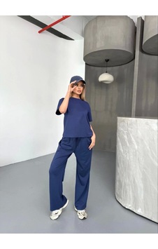 Rkm Ticaret Osy Modal Yumuşak Dokulu Kumaş Kısa Kollu Bluz Rahat Pantalon Ikili Takım- Lacivert Rkm Ticaret Osy Modal Yumuşak Dokulu Kumaş Kısa Kollu Bluz Rahat Pantalon Ikili Takım- Lacivert