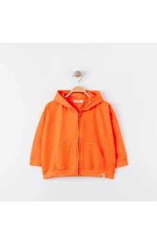 Tiffany Tekstil Tiffany Hırka Kapüşonlu Oversize Theme Turuncu-10864 Turuncu
