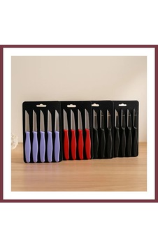 Storeşahin 6'lı Renkli Plastik Saplı Meyve Bıçağı Shn0720 Storeşahin 6'lı Renkli Plastik Saplı Meyve Bıçağı Shn0720