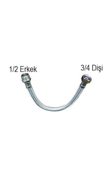 50 Cm 3/4 1/2 Nipelli Flex Bağlantı Hortumu 3-4 1-2