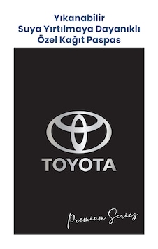 Yıkanabilir Toyota Oto Paspas Kağıdı Siyah Gümüş Baskı 50 Adet