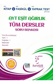 Karekök Ayt Eşit Ağırlık Tüm Dersler Soru Bankası Karekök Ayt Eşit Ağırlık Tüm Dersler Soru Bankası