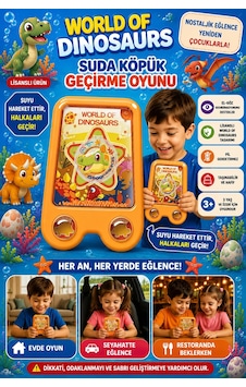 Suda Halka Köpük Geçirme Oyunu Dinozor Dünyası Duyusal Gelişim Destekli Nostaljik El Atarisi 2586bk- Suda Halka Köpük Geçirme Oyunu Dinozor Dünyası Duyusal Gelişim Destekli Nostaljik El Atarisi 2586bk-
