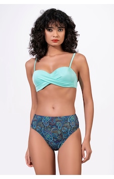 Endeep Kadın Desenli Yüksek Bel Çapraz Detaylı Destekli Bikini Takımı Mavi Endeep Kadın Desenli Yüksek Bel Çapraz Detaylı Destekli Bikini Takımı Mavi