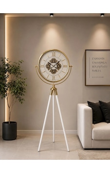Tripod Ayaklı Dekoratif Saat Gold