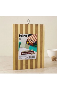 Hubrendy Tedarik Bambu Kesme Tahtası 20x30x1.3 Cm - Beyaz Çizgili Metal Kulplu Diğer Hubrendy Tedarik Bambu Kesme Tahtası 20x30x1.3 Cm - Beyaz Çizgili Metal Kulplu Diğer