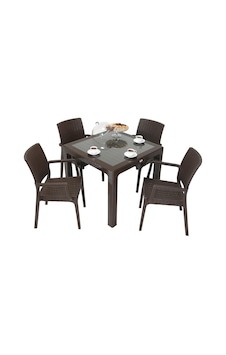Mandella Elit Rattan 90x90 Elit Koltuk Camlı Masa Takımı Kahverengi Diğer Mandella Elit Rattan 90x90 Elit Koltuk Camlı Masa Takımı Kahverengi Diğer