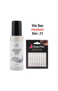 Vücut Losyonu Beyaz Simli 125 Ml & Yüz Taşı Hediyeli-11