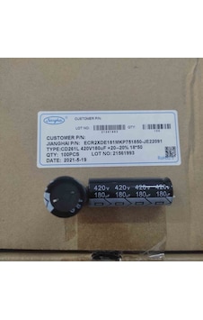 Ecr2xde181mkp751850je22091 180mf 420v 18x50 Elko Kondansatör 5 Adet Ecr2xde181mkp751850je22091 180mf 420v 18x50 Elko Kondansatör 5 Adet