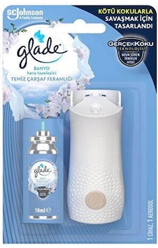 Glade Banyo Hava Tazeleyici Cihaz + Temiz Çarşaf Ferahlığı 10 ML Glade Banyo Hava Tazeleyici Cihaz + Temiz Çarşaf Ferahlığı 10 ML