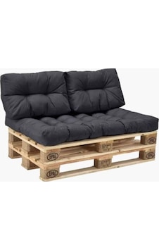 Palet Minderi 120x80cm Sırt Dayamalı Minder Su Geçirmez Kumaş Siyah